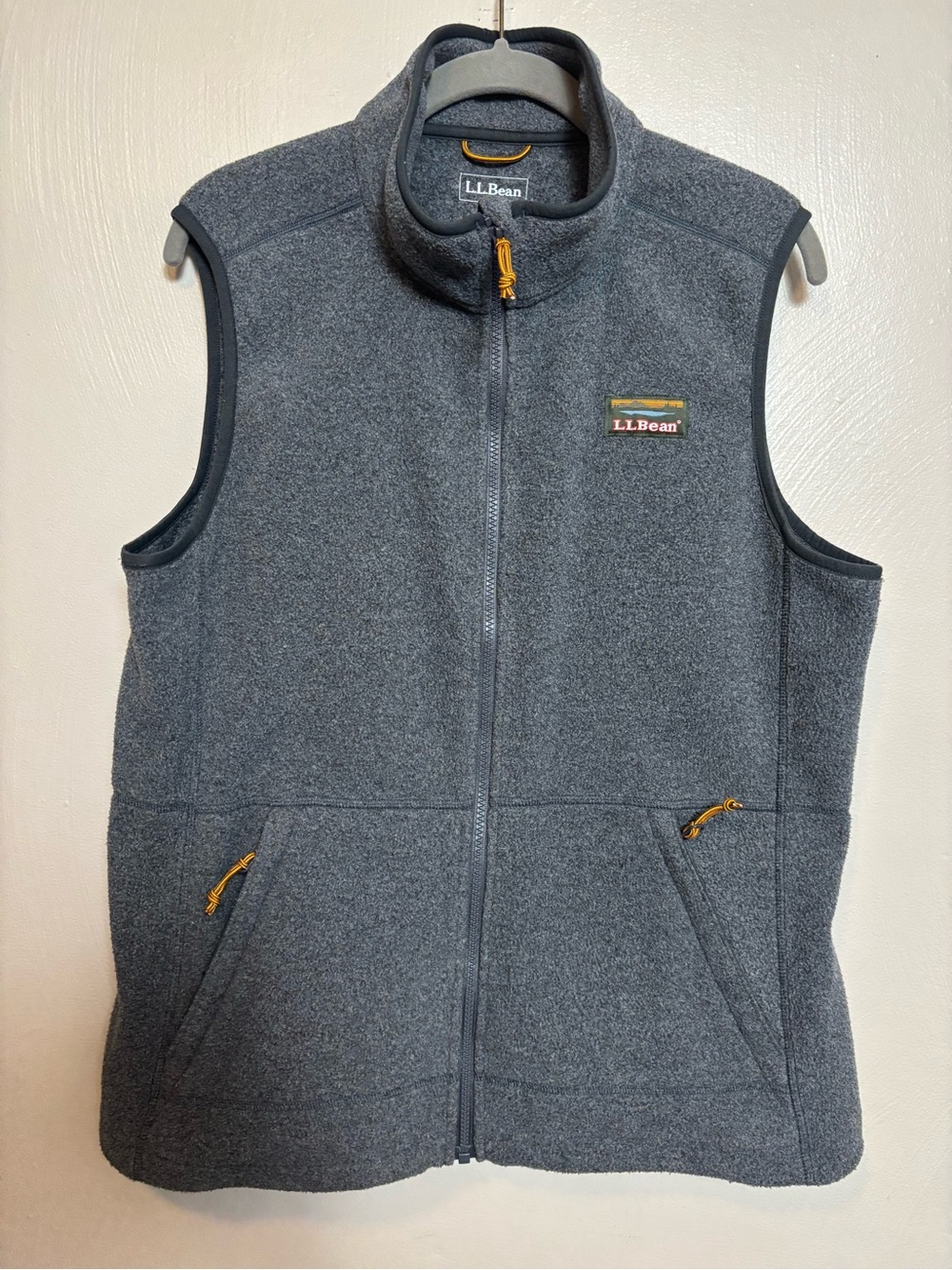 LL Bean Mens Mountain Classic Fleece Vest Full Zip Mock Neck Gorpcore Outdoor L